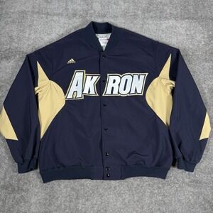 VTG Delong Bomber Jacket Men's Large Blue Snap Akron